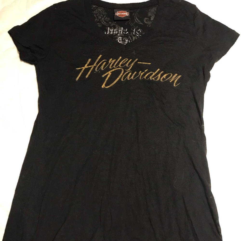 Ladies Black Harley Davidson T Shirt